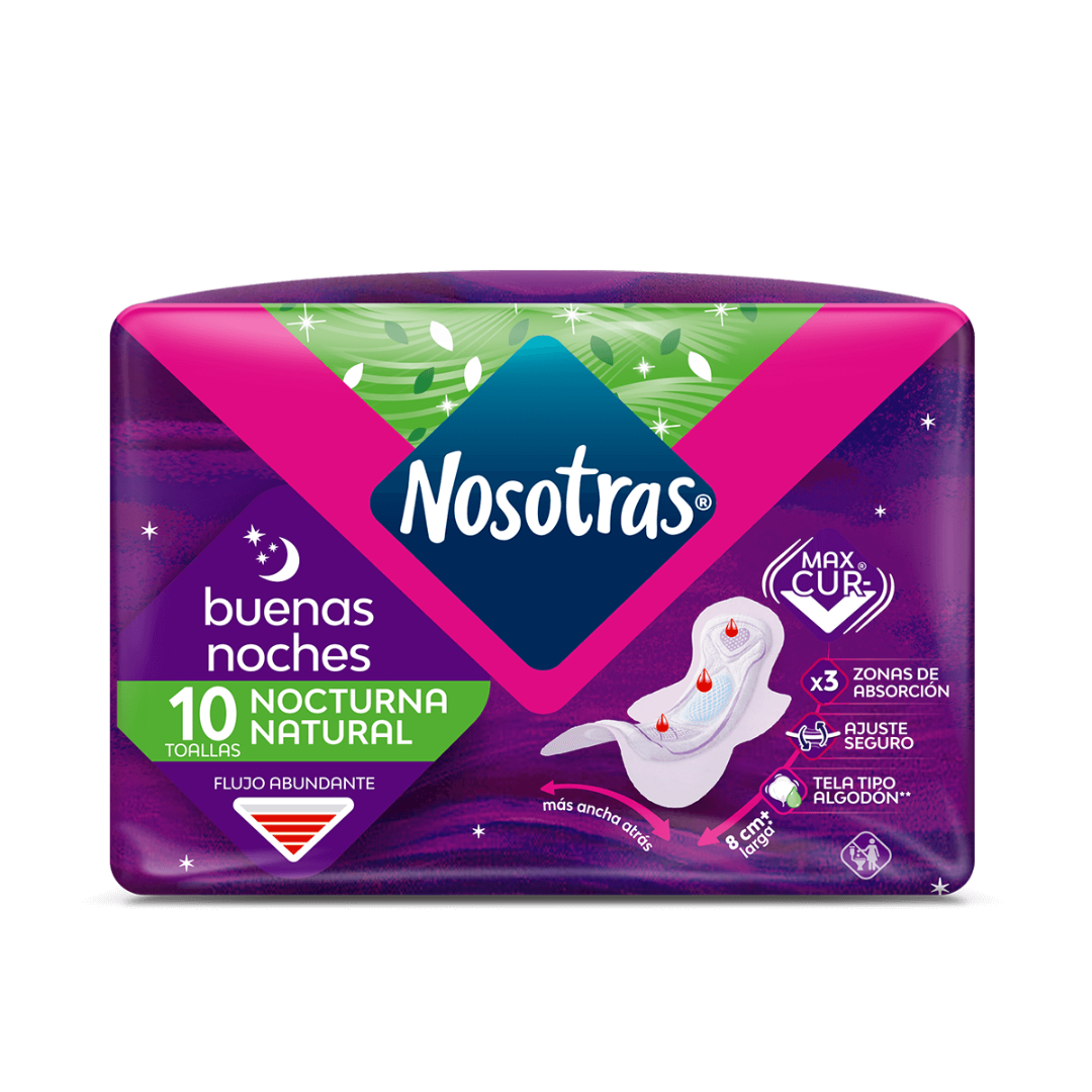 TOALLAS SANITARIAS NOSOTRAS NOCTURA CLASICA X 10 UND